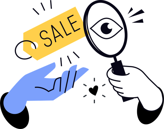 Femme faisant des achats en soldes  Illustration
