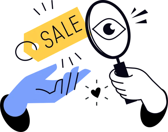 Femme faisant des achats en soldes  Illustration