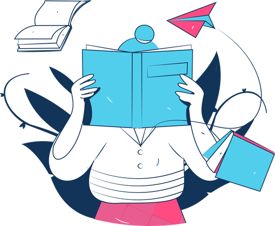 Femme lisant un livre  Illustration