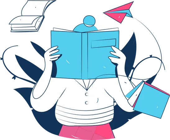 Femme lisant un livre  Illustration