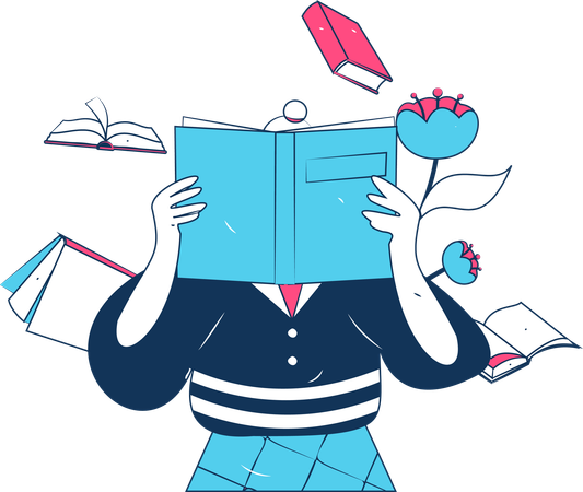 Femme lisant un livre  Illustration