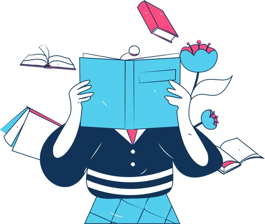 Femme lisant un livre  Illustration