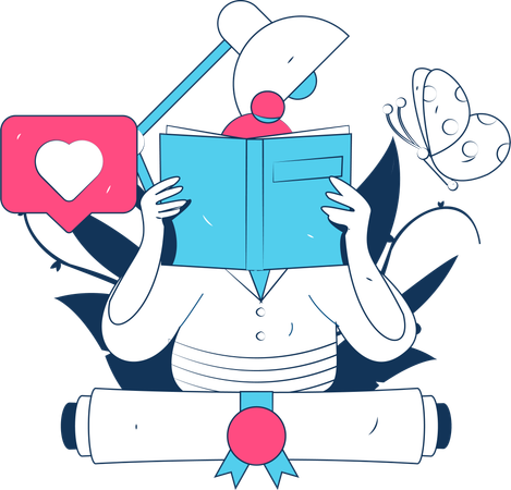 Femme lisant un livre  Illustration