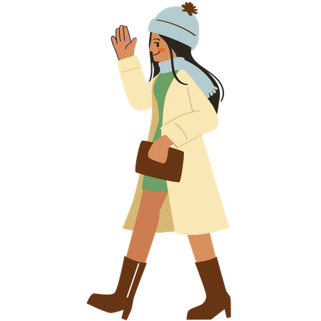 Femme en vêtements d'hiver  Illustration