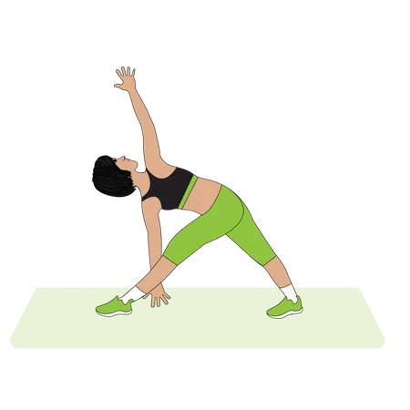 Femme dans une pose de yoga  Illustration