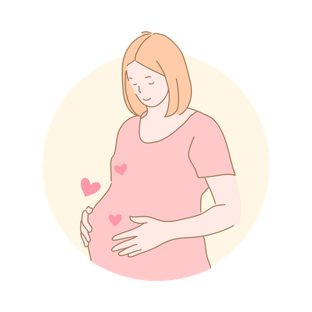 La femme enceinte aime sa maternité  Illustration