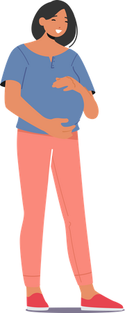 Femme enceinte asiatique  Illustration