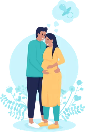 Femme enceinte avec mari  Illustration