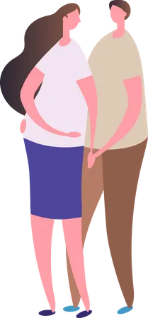 Femme enceinte avec mari  Illustration