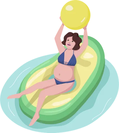 Femme enceinte dans la piscine  Illustration