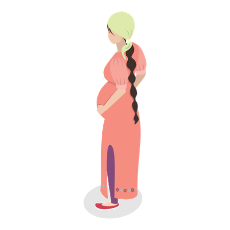 Femme enceinte debout  Illustration