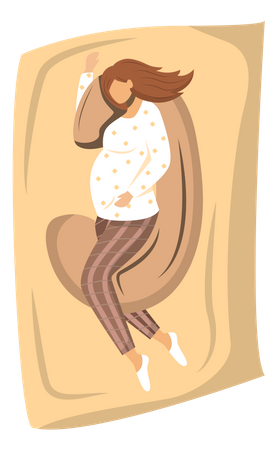 Femme enceinte qui dort  Illustration