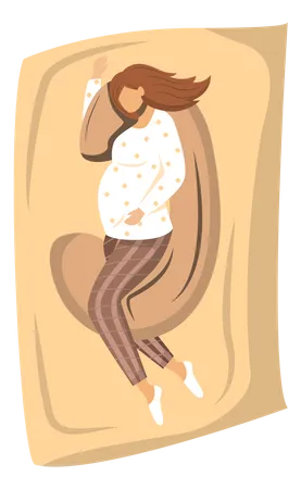 Femme enceinte qui dort  Illustration