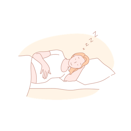 Dame enceinte dormant sur le lit  Illustration