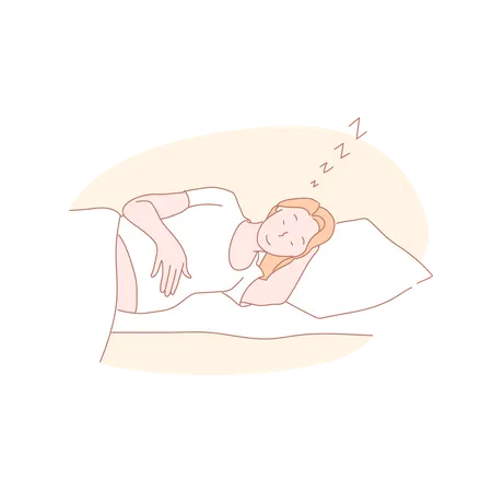 Dame enceinte dormant sur le lit  Illustration