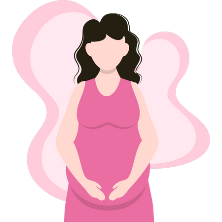 La femme enceinte est debout  Illustration