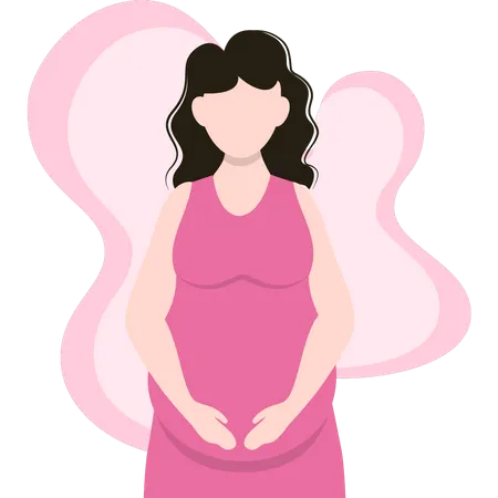 La femme enceinte est debout  Illustration