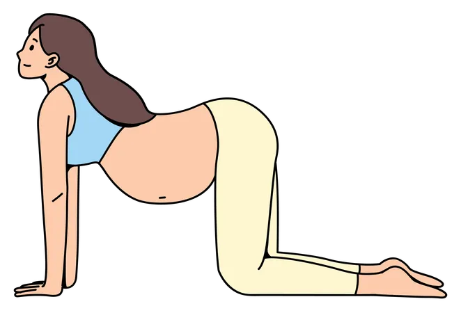 Femme enceinte, faire du yoga  Illustration