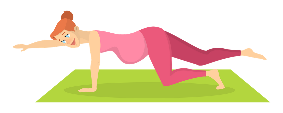 Femme enceinte, faire du yoga  Illustration