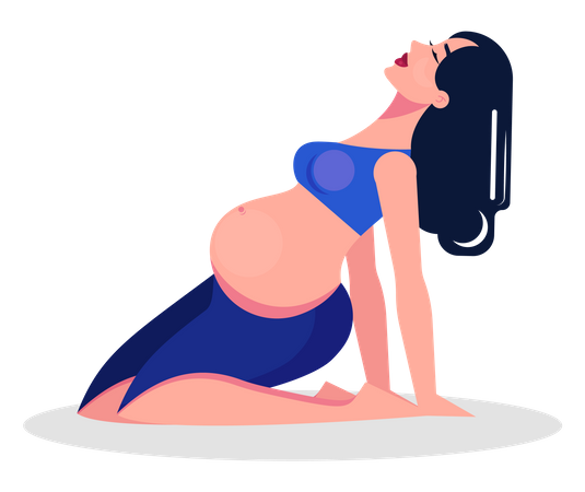 Femme enceinte, faire du yoga  Illustration