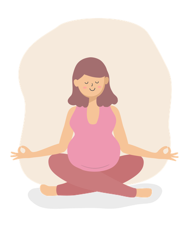 Femme enceinte faisant de la méditation  Illustration