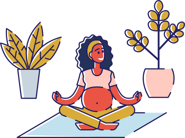 Femme enceinte faisant de la méditation  Illustration