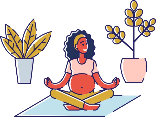 Femme enceinte faisant de la méditation  Illustration