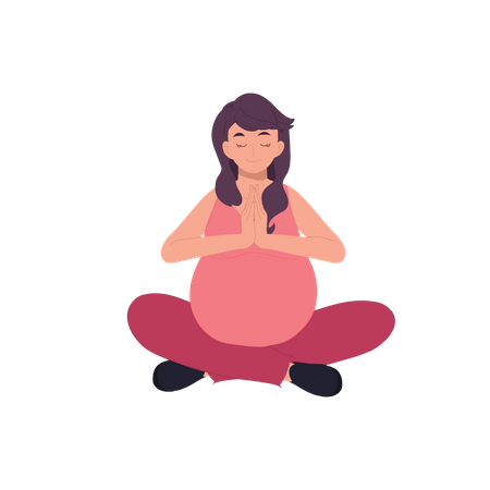 Femme enceinte faisant de la méditation  Illustration