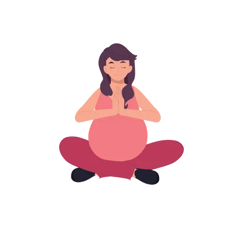 Femme enceinte faisant de la méditation  Illustration