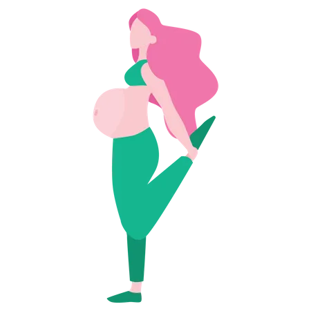 Femme enceinte faisant de l'exercice  Illustration