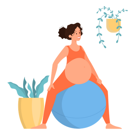 Femme enceinte faisant de l'exercice  Illustration