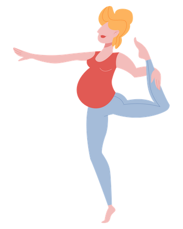 Femme enceinte faisant de l'exercice  Illustration