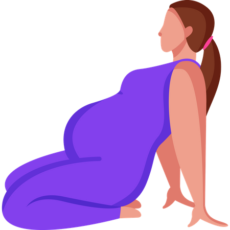 Femme enceinte faisant une pose de yoga  Illustration