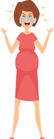 Femme enceinte frustrée  Illustration