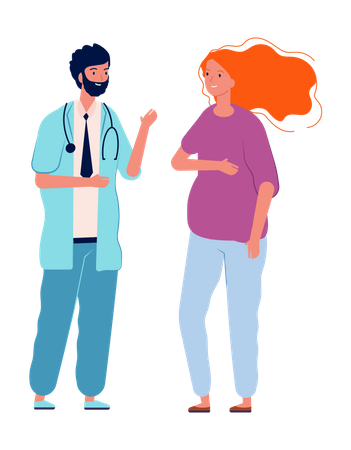 Médecin consultant femme enceinte  Illustration