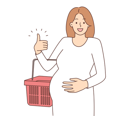 Femme enceinte, sortir dehors  Illustration