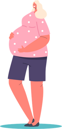 Femme enceinte tenant le ventre  Illustration