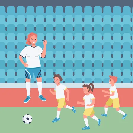 Entraîneur de football féminin  Illustration