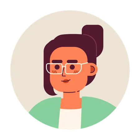 Femme européenne à lunettes  Illustration