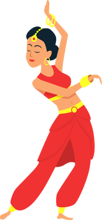 Femme exécutant le Bharatnatyam  Illustration