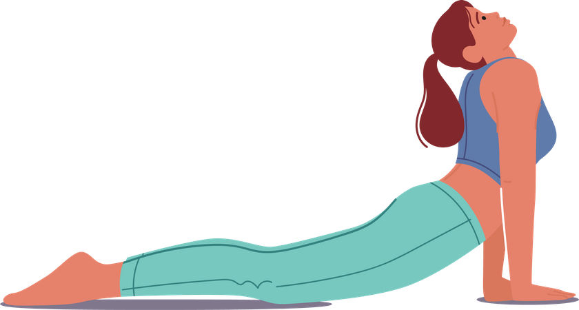 Femme exécutant Bhujangasana  Illustration