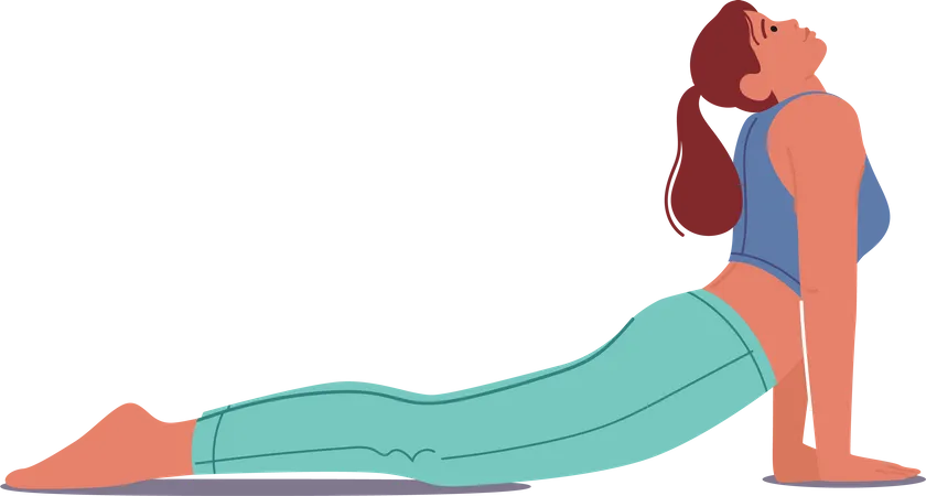 Femme exécutant Bhujangasana  Illustration