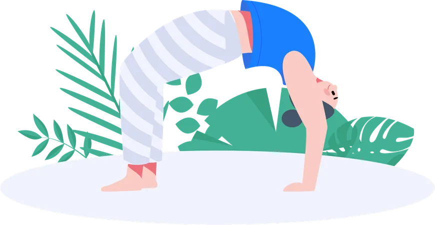 Femme effectuant des poses de yoga  Illustration