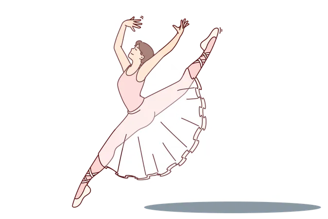 Une femme exécute une danse de ballerine  Illustration