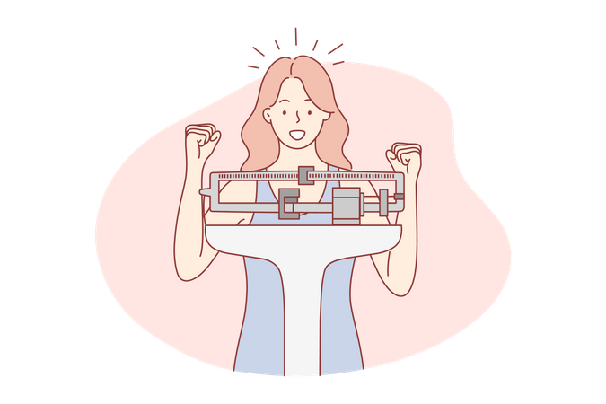 Femme exerçant à l’aide d’une machine de gym  Illustration