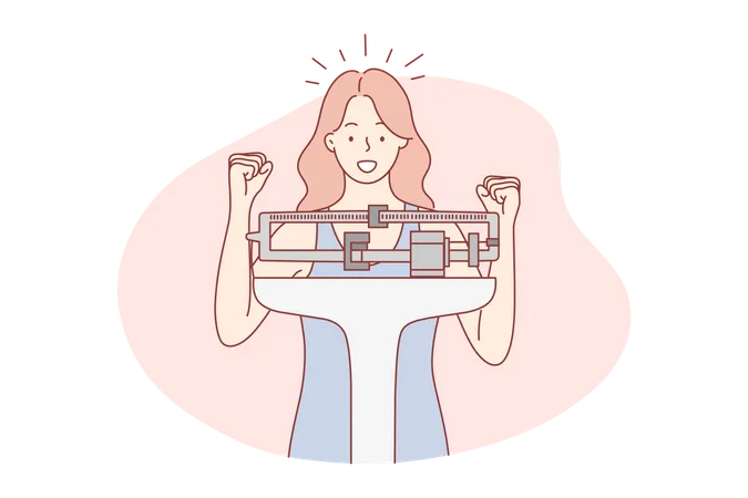 Femme exerçant à l’aide d’une machine de gym  Illustration