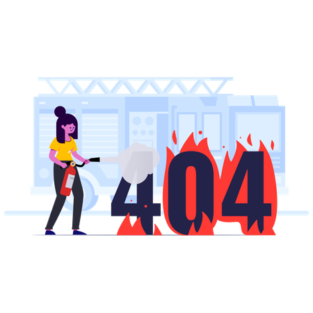 Femme confrontée à l’erreur 404  Illustration