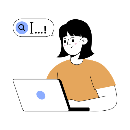 Une femme face à une erreur de résultat  Illustration
