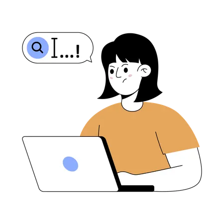 Une femme face à une erreur de résultat  Illustration