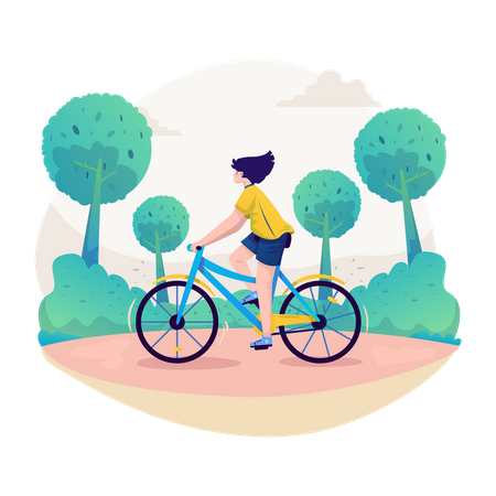 Femme faire du vélo  Illustration